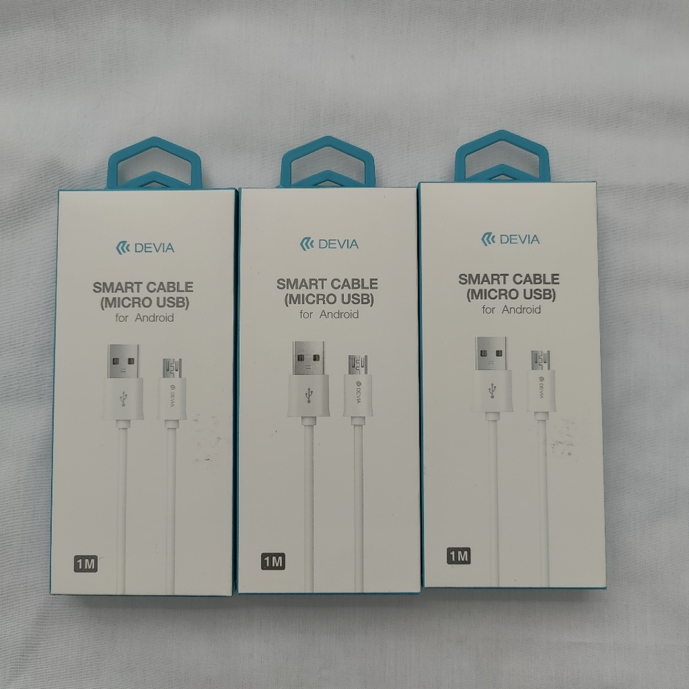 Devia Smart Micro USB Cable for Android - White **Great Deal 3/$10** NWT